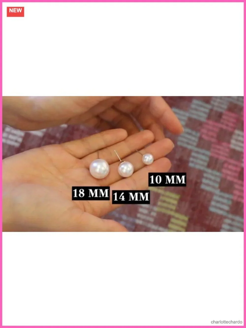 Simulated Pearl Stud Earrings - Hypoallergenic Stainless Steel Gold Tone Plated